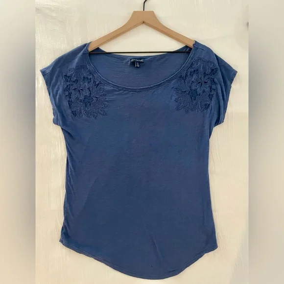 Embroidered Navy Top - Picture 2 of 7